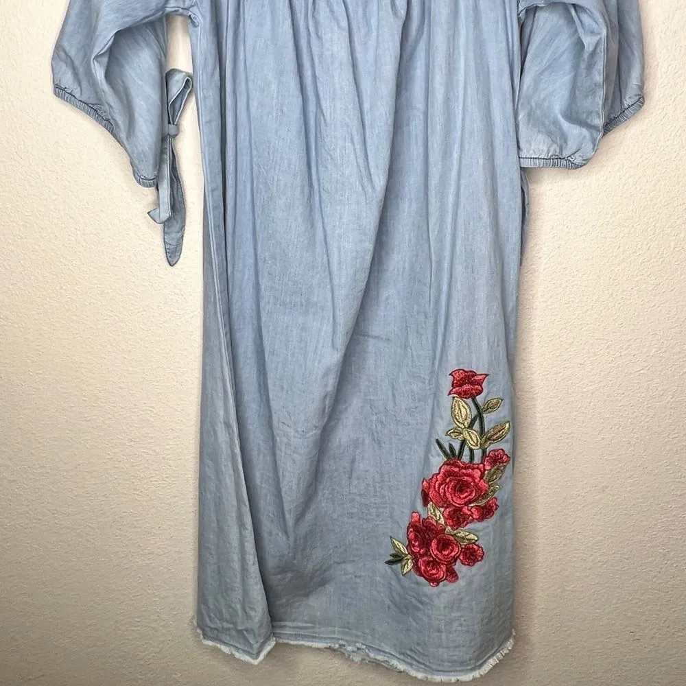 Speed Control Embroidered‎ Dress Blue Size M - Image 7