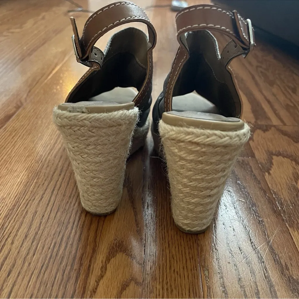 Soda Canvas Sling Back Wedge Women Size 7 - Image 4