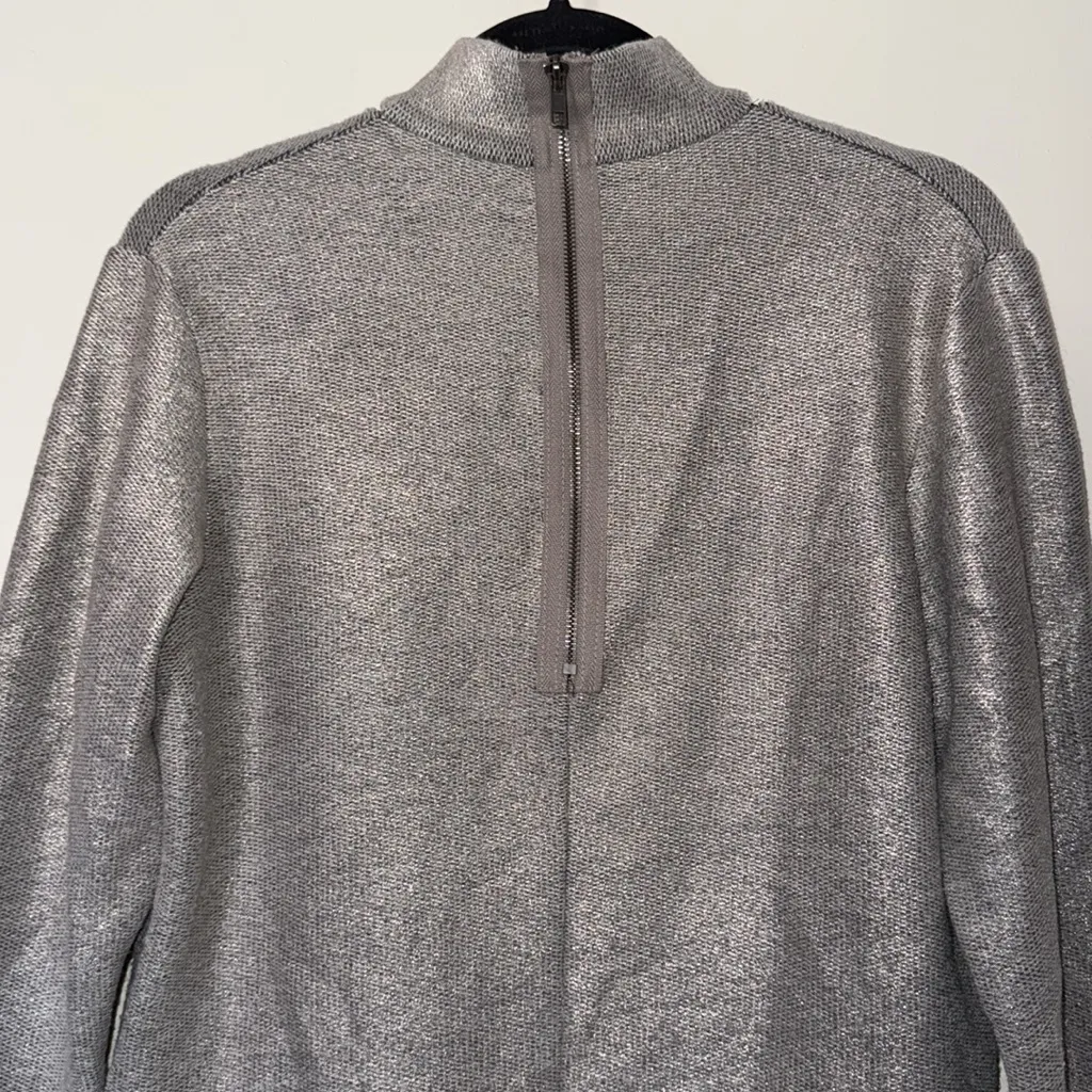 Bailey 44 Kiara Women's Metallic‎ Silver Choker V-Neck Top Medium - Image 7