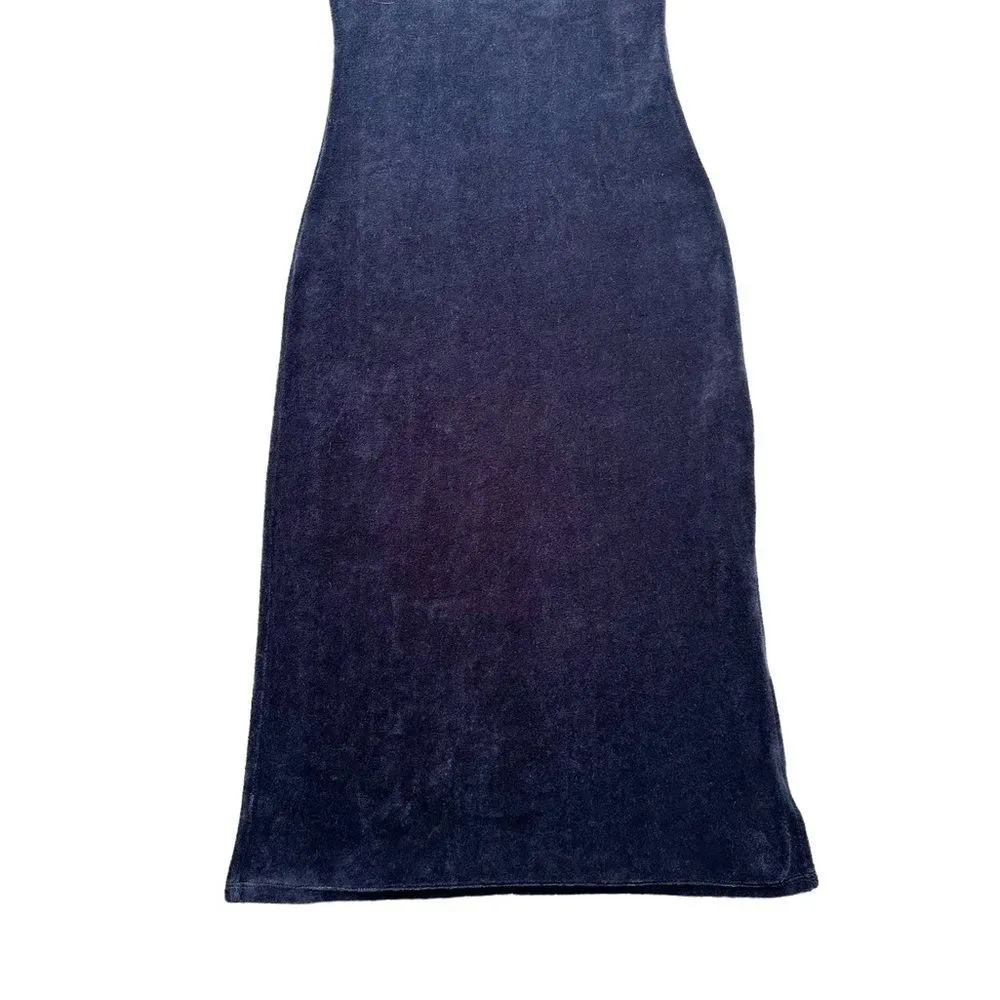 🔃Juicy Couture Velour Blue Stretch Fitted Midi Tank Dress - Image 4