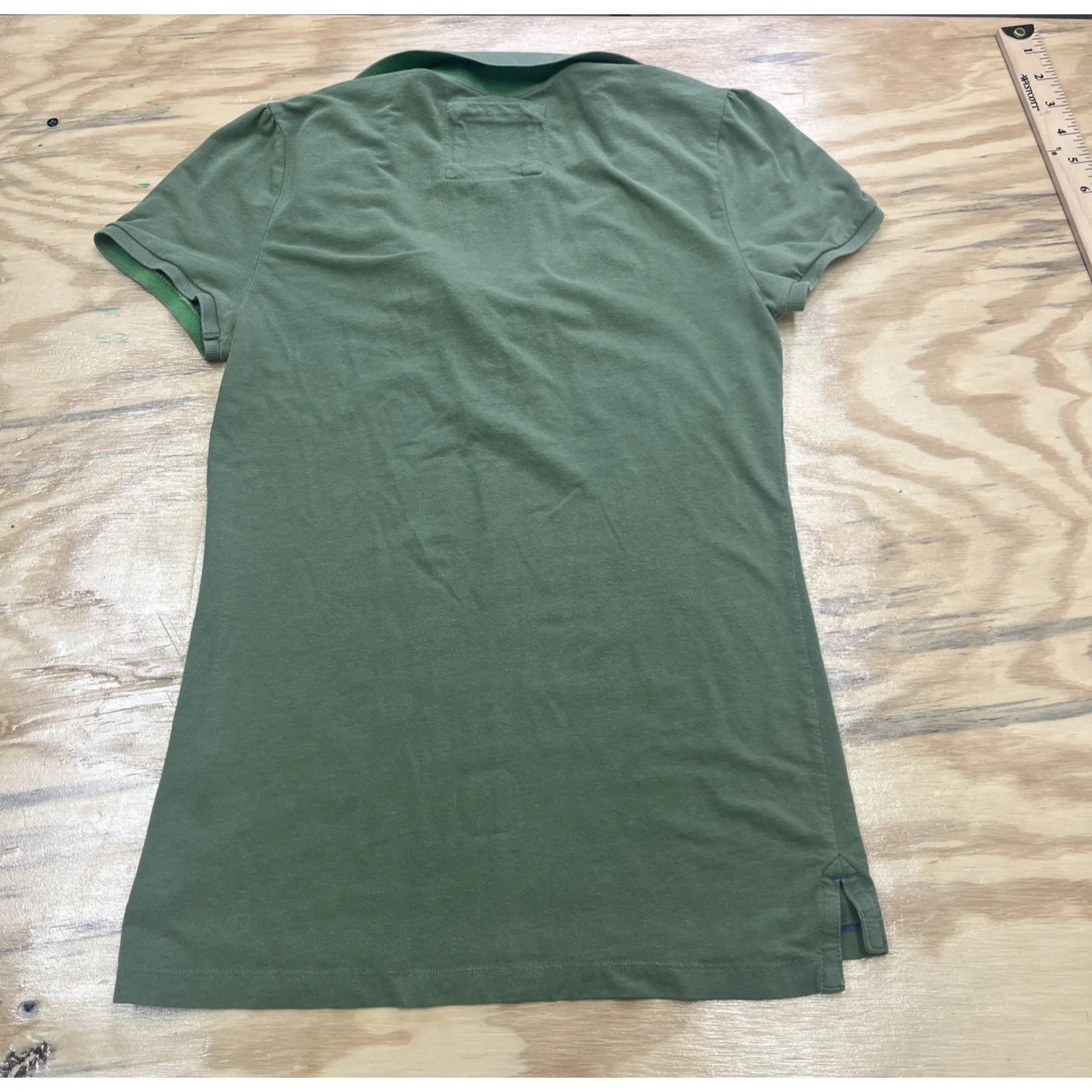 American Eagle Y2k Polo Baby T Shirt Women's Size Medium Green Preppy Fitted - Image 3