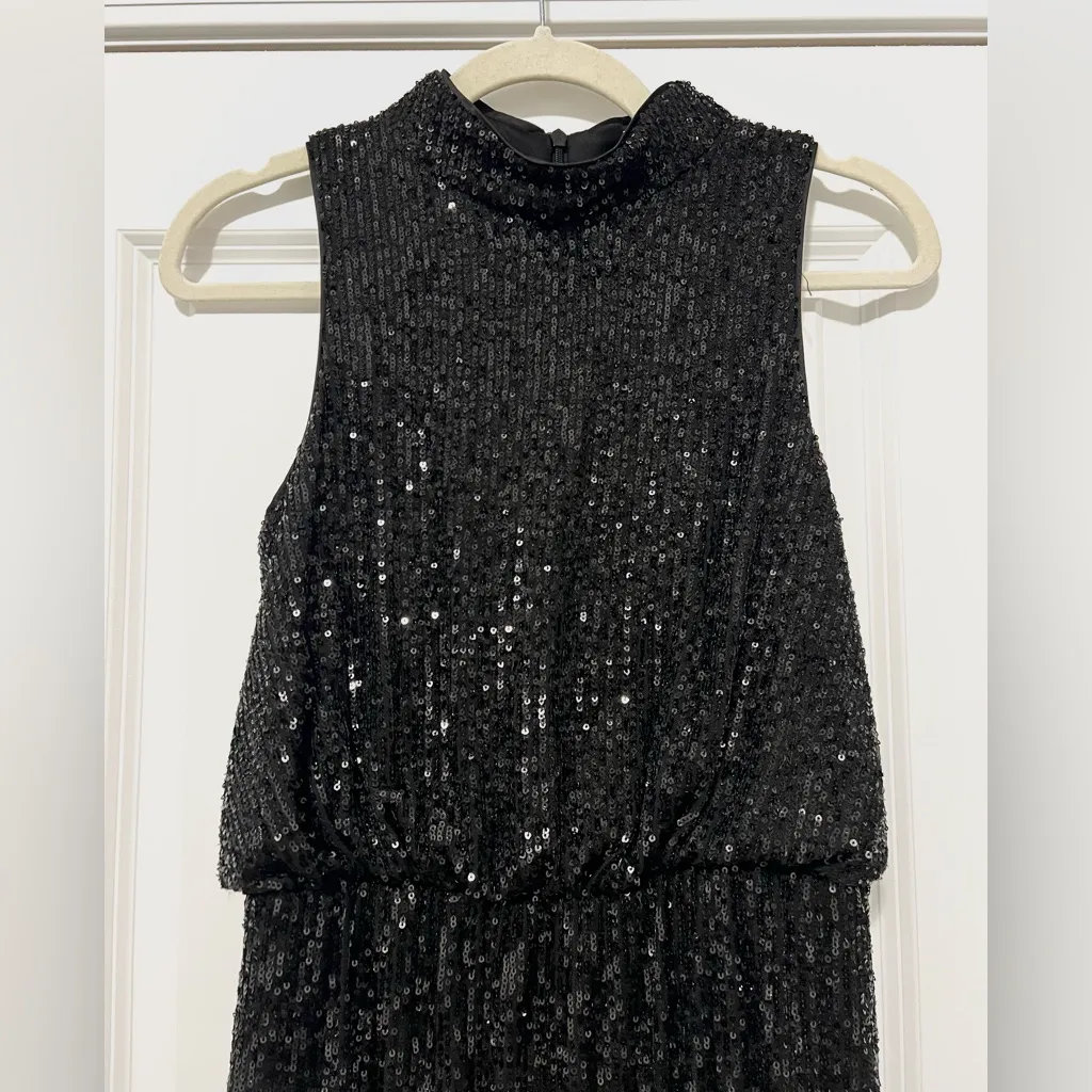 NWT Eliza J Feather-Hem Sequin Dress - Image 5