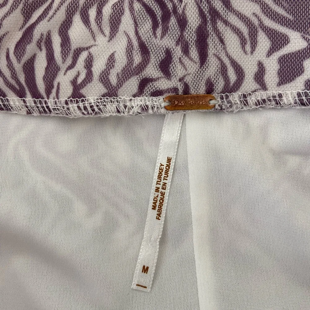 NWOT | Free People women’s Romi lavender mesh ruched‎ zebra ruffle skirt medium - Image 6