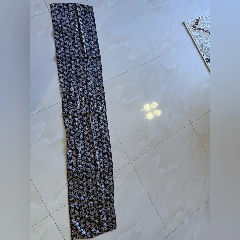 Silk Ombre Lightweight Accent Scarf black floral and gray - Image 11