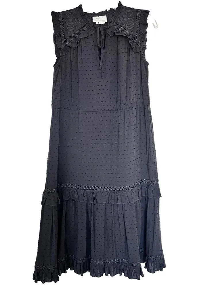 Kate Spade Broome Street Swiss Dot Sleeveless Black Dress Size XS - Image 5