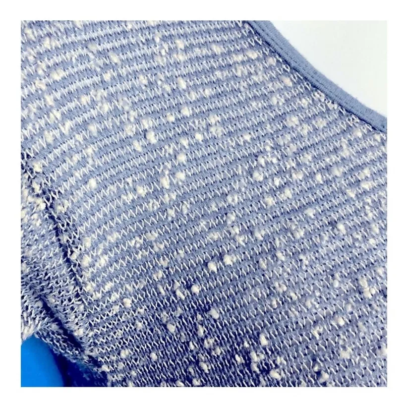 Junie & Jade Light Blue Bubble Stitch Sweater Medium Lace Flared Hem Size undefined - Image 6