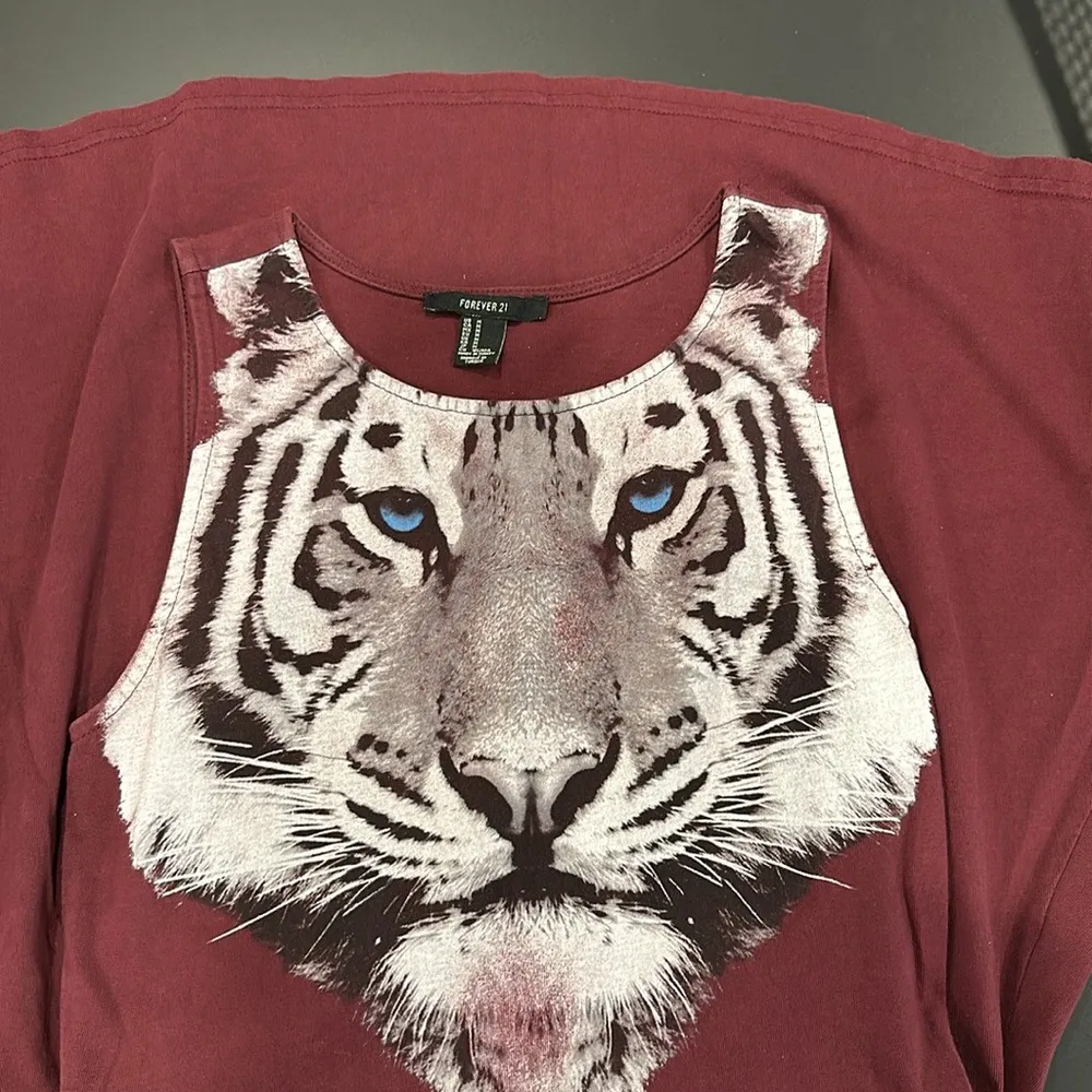 Tiger Face Burgundy Skater Dress 🐅 - Image 4