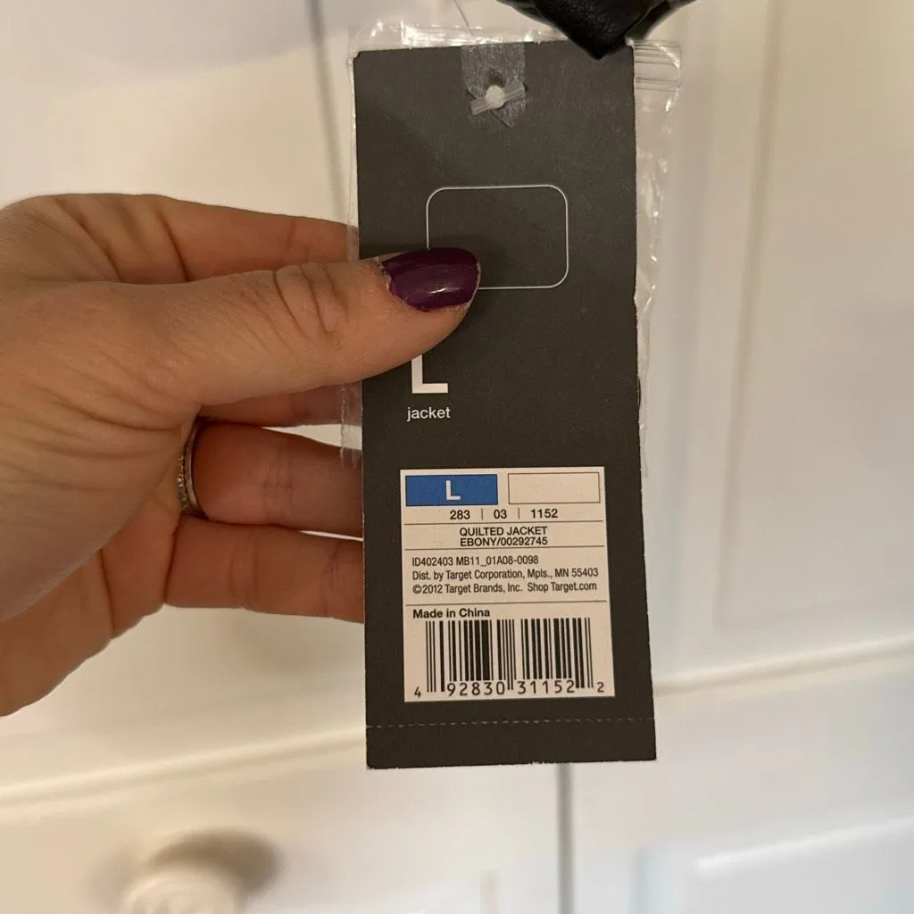 Mossimo NWT quilted faux leather moto jacket size large Black - Image 3