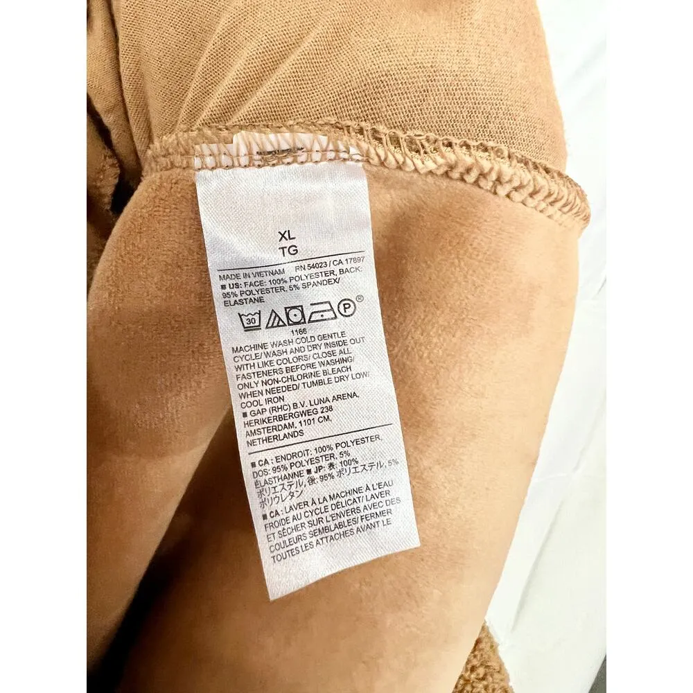 NWT Banana Republic Long Sleeve Button Front Sherpa Trucker Jacket Dark Camel XL - Image 4