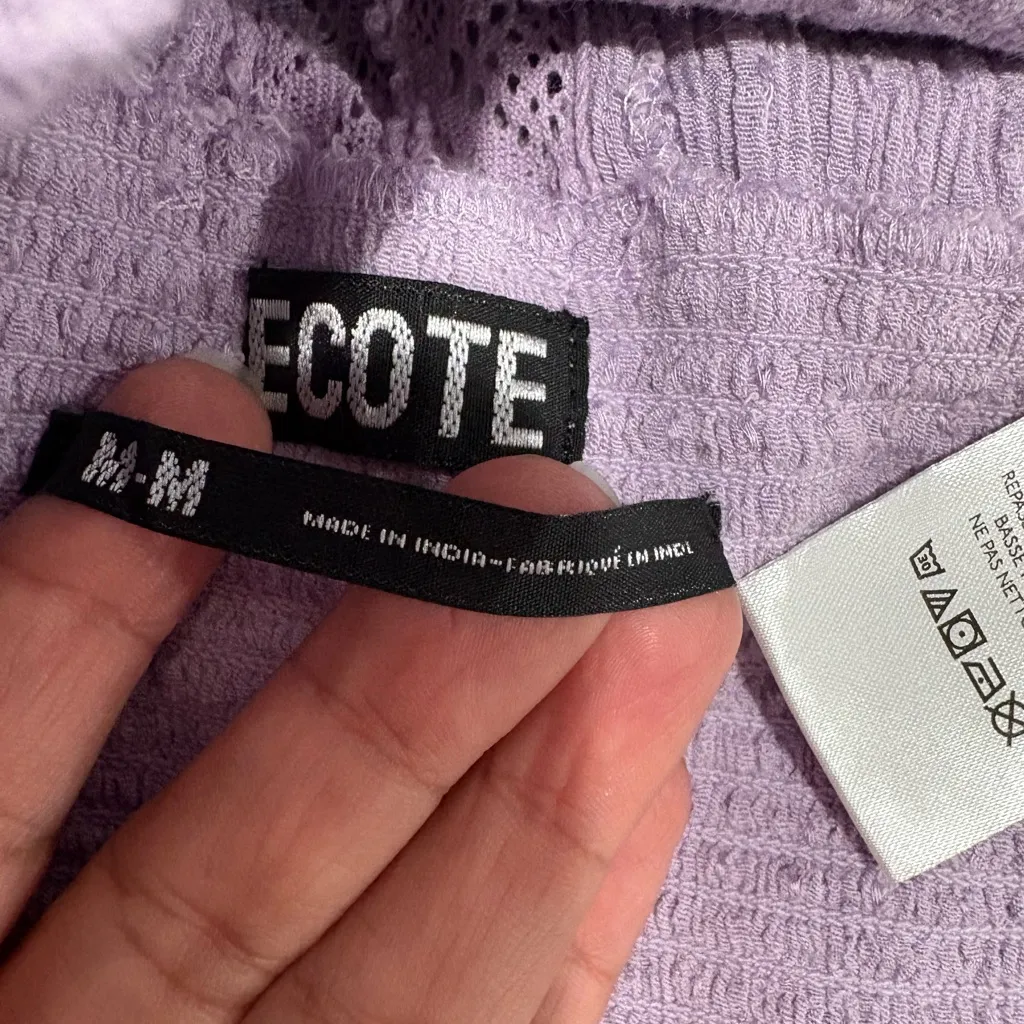 Ecote (urban outfitters) Lilac Blouse with Lace Detail size M - Image 6
