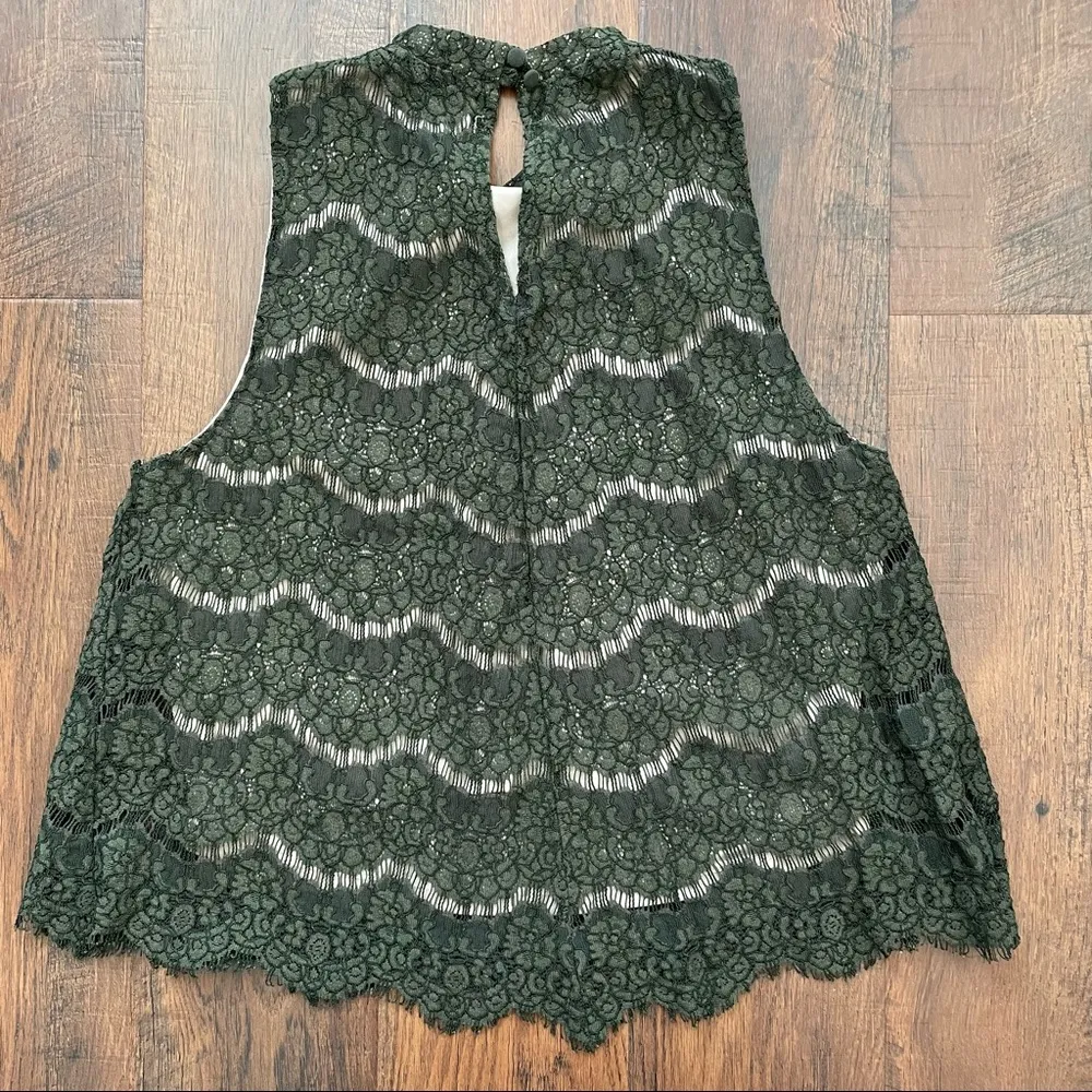LOVE FIRE forest green lace top, size XL - Image 9