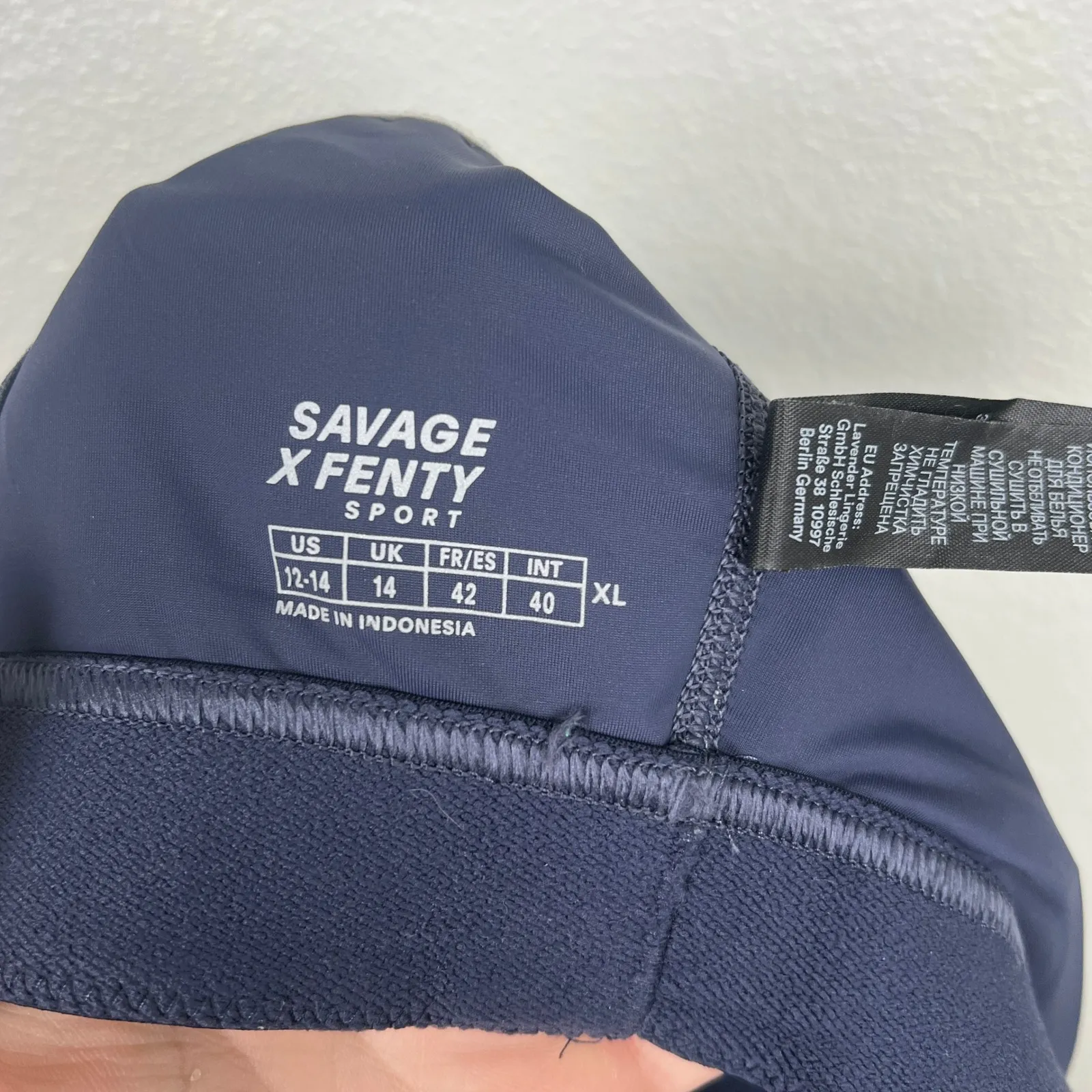 Savage X Fenty Women's Running Hot Low Impact Lace Up Sports‎ Bra Sz XL Blue - Image 7