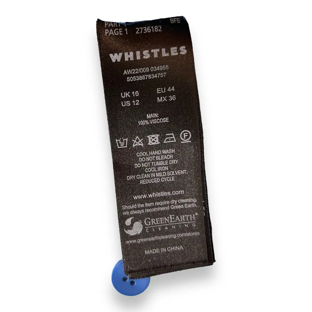 Whistles‎ Seafoam Button Front Skirt in Blue Multi Wave Patterned A - Image 6