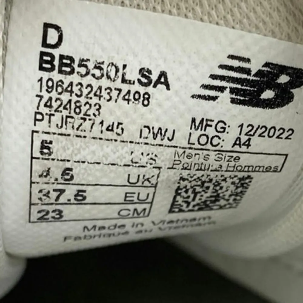 New Balance 550 Women's White Low Top Lace Up Activewear Sneakers Shoes Size 5 - Image 5