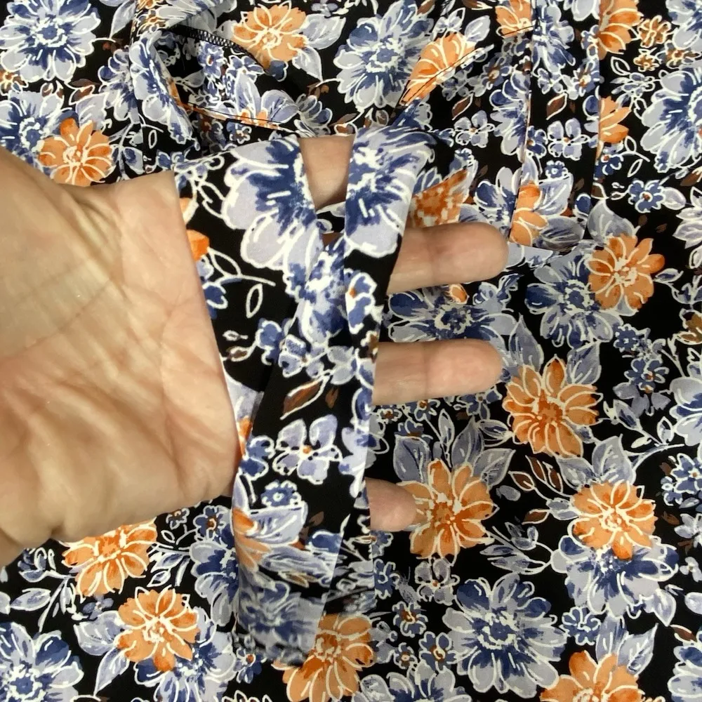 Bar III Womens XXS Floral Blouse Top Neck Tie Career Lightweight Sleeveless Boho - Image 11