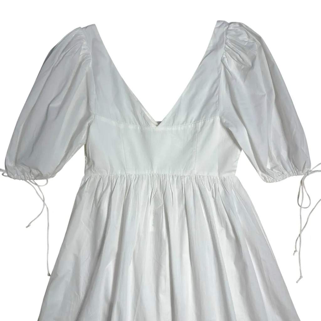 For Love & Lemons White Jocelyn Peasant Midi Dress Womens S - Image 7