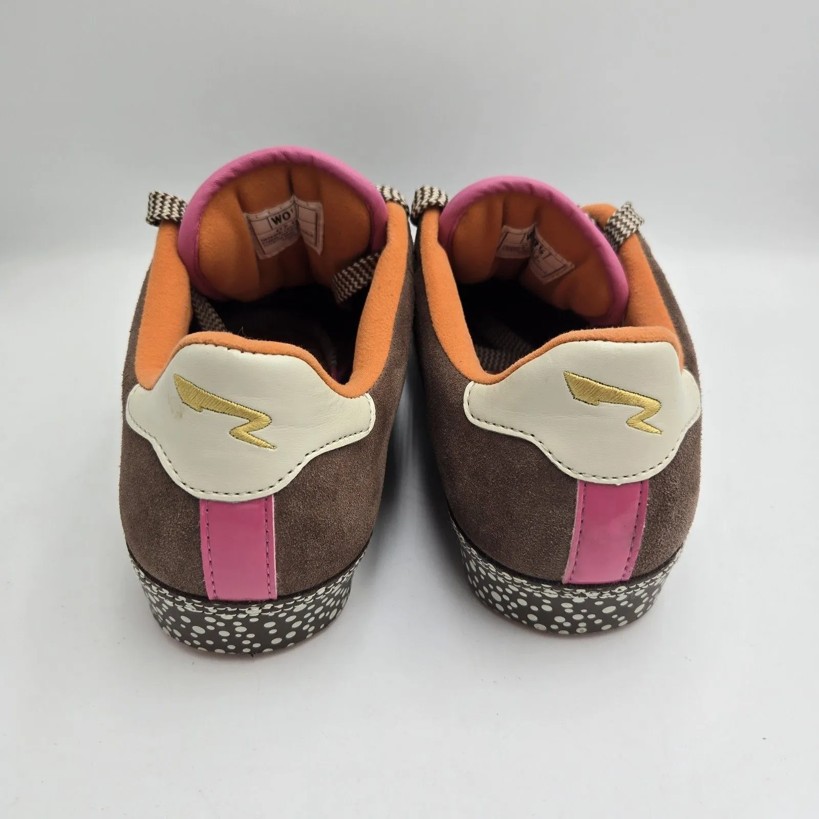 Fab Cookie Pastry Women’s Shoes 8.5 Brown Pink Suede Leather Sneakers Retro Y2K - Image 4