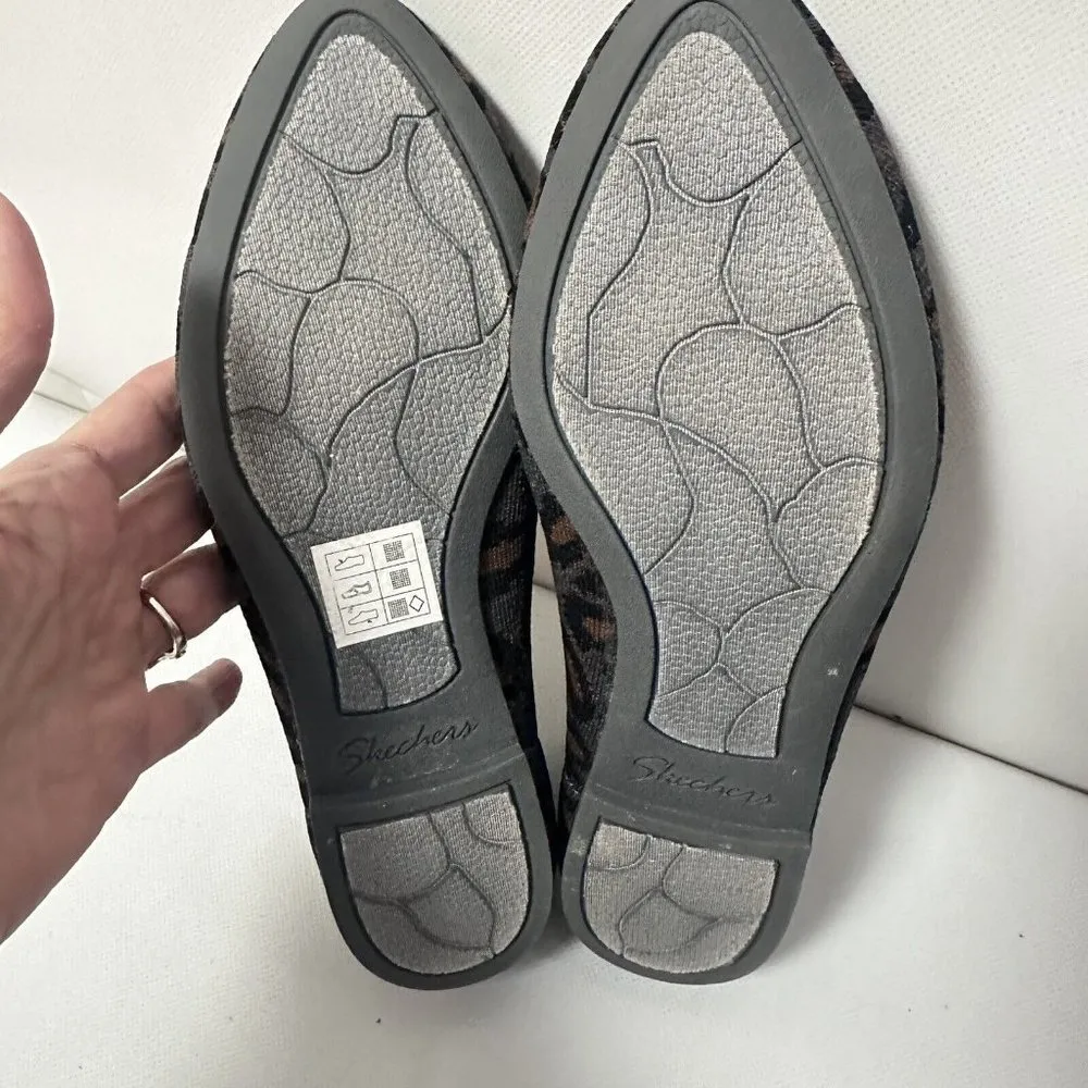 Skechers Womens Shoes Animal Print Gray Flats Cleo Leopard Comfort Slip On 6.5 - Image 8