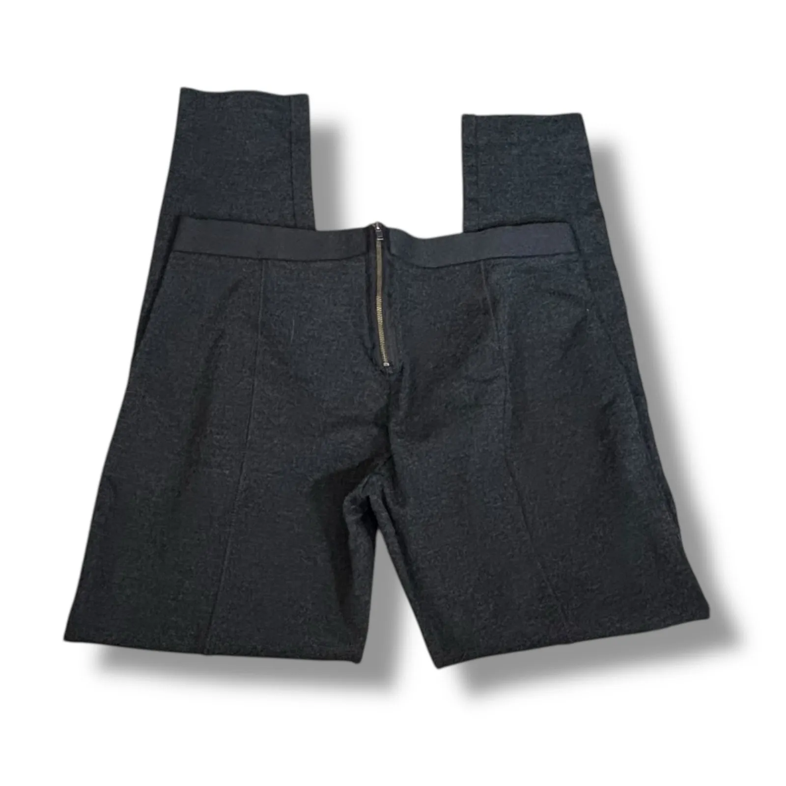 J Crew Pixie Pant Dark Gray Cropped Slim Pants Size 12R Back Zip Stretch Work 12 - Image 5