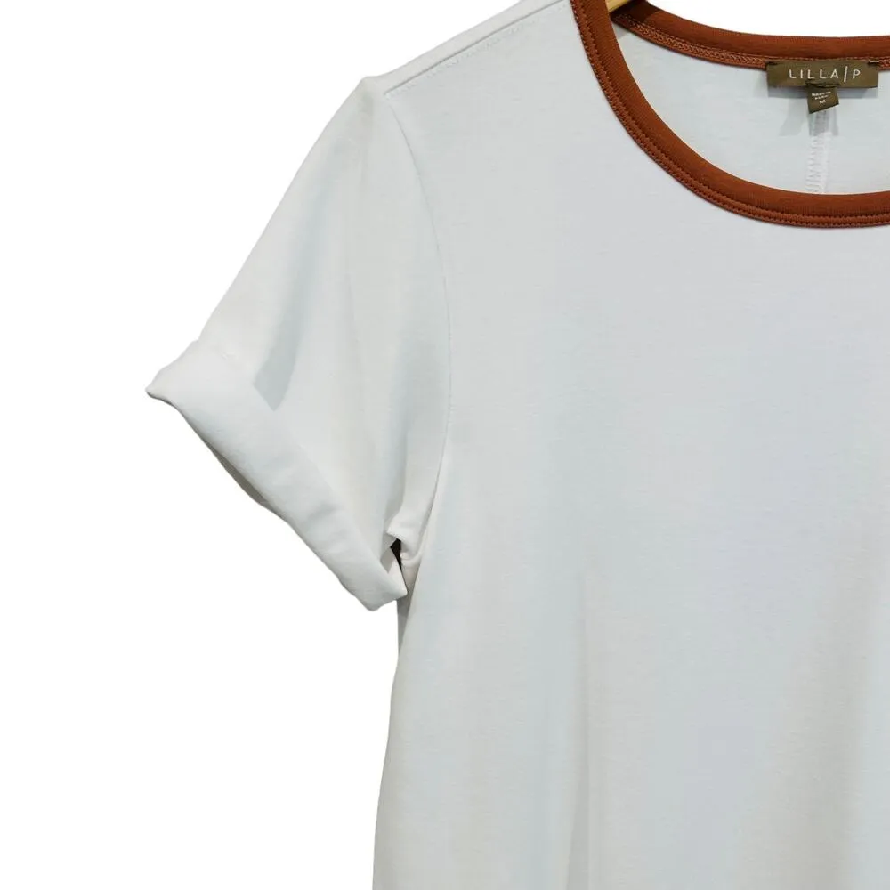 NEW Lilla P White Maeve Trim Pocket Tee Short Sleeve Dress Size Medium - Image 6