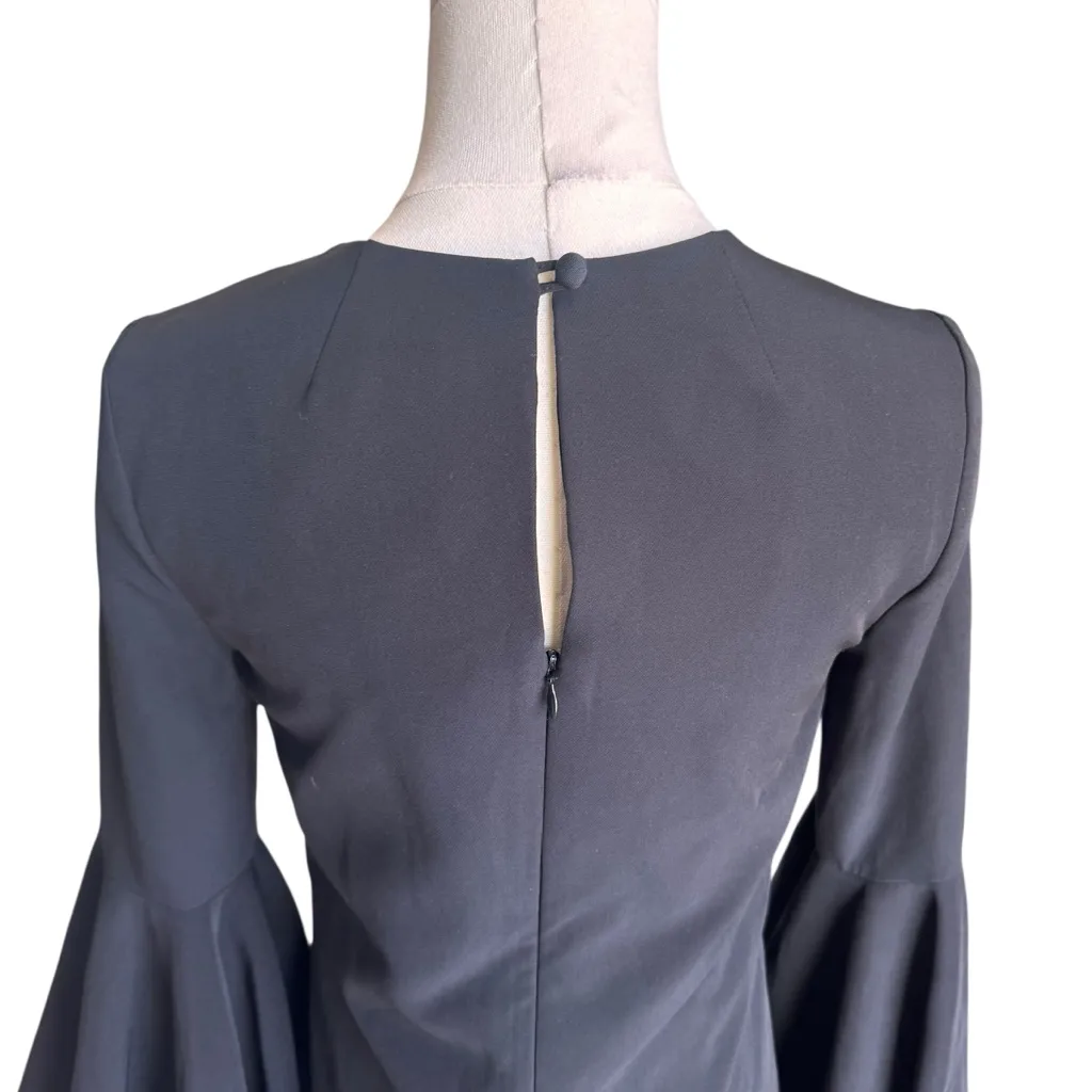 Milly - NWT Cady Nicole Ruffle Sleeve Dress Black Sz 0 - Image 7