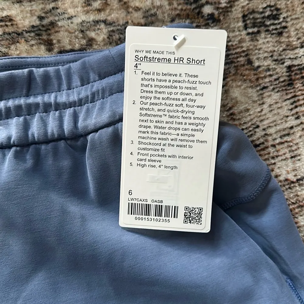 Lululemon  NWT Softstreme High-Rise Short 4" Oasis Blue - Image 7
