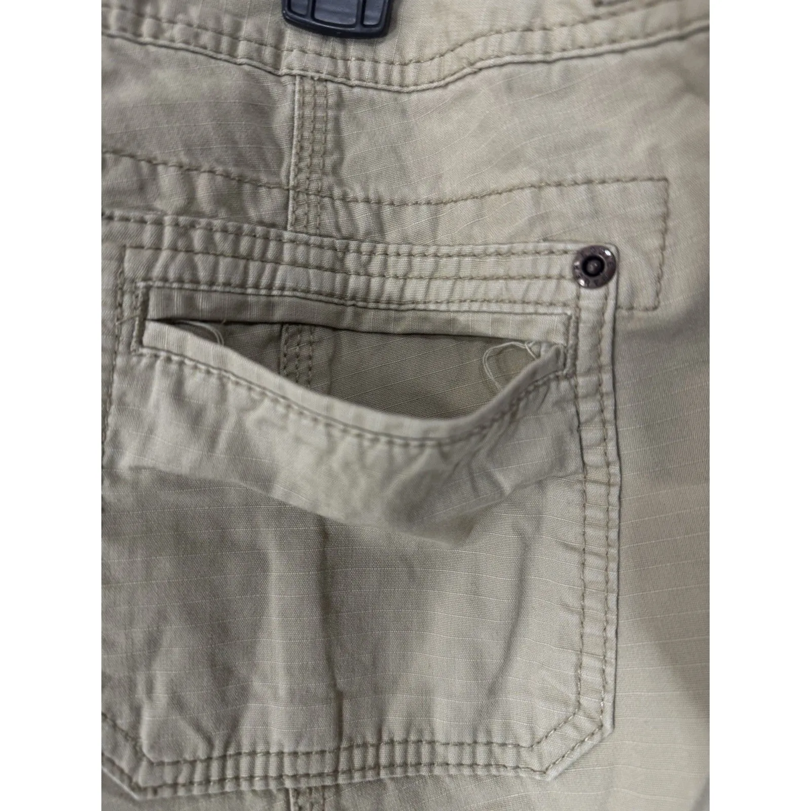 Y2K 90s Eddie Bauer Outdoor Capri Pants Womens 8 Brown Cargo‎ Hiking Pockets - Image 4