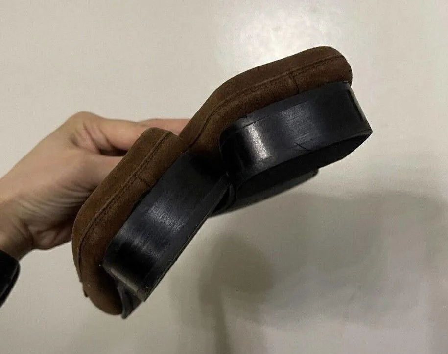 STUART WEITZMAN brown suede leather slip on loafers with rhinestones size US 8 - Image 4