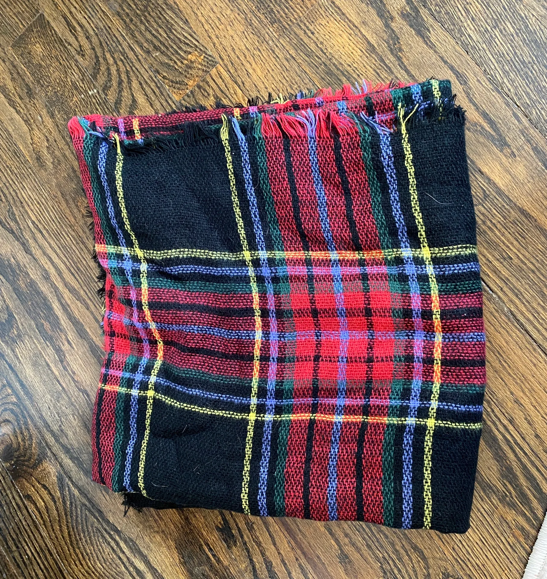Red Plaid Blanket Scarf - Image 2