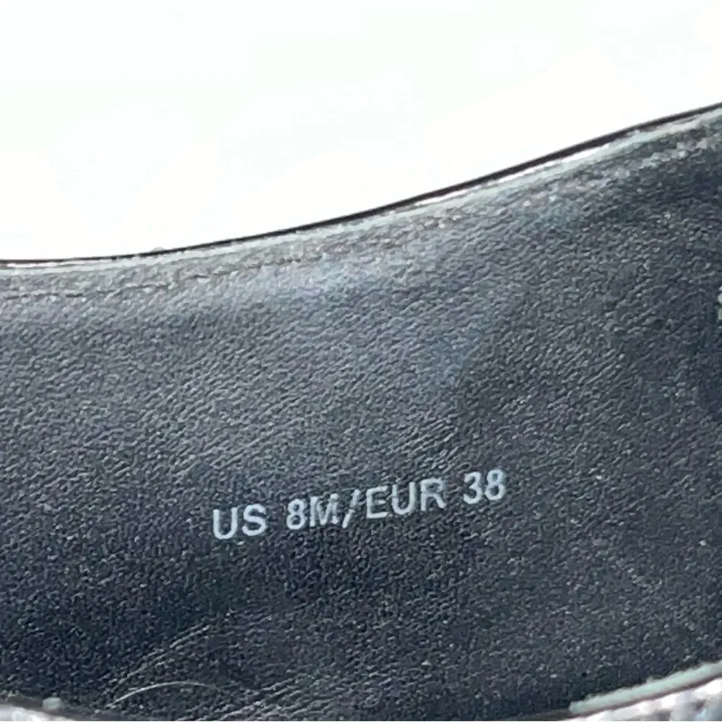 Vince Black Glazed Leather Reed Platform Oxford Lace Up Shoes Sneakers size 8 - Image 8