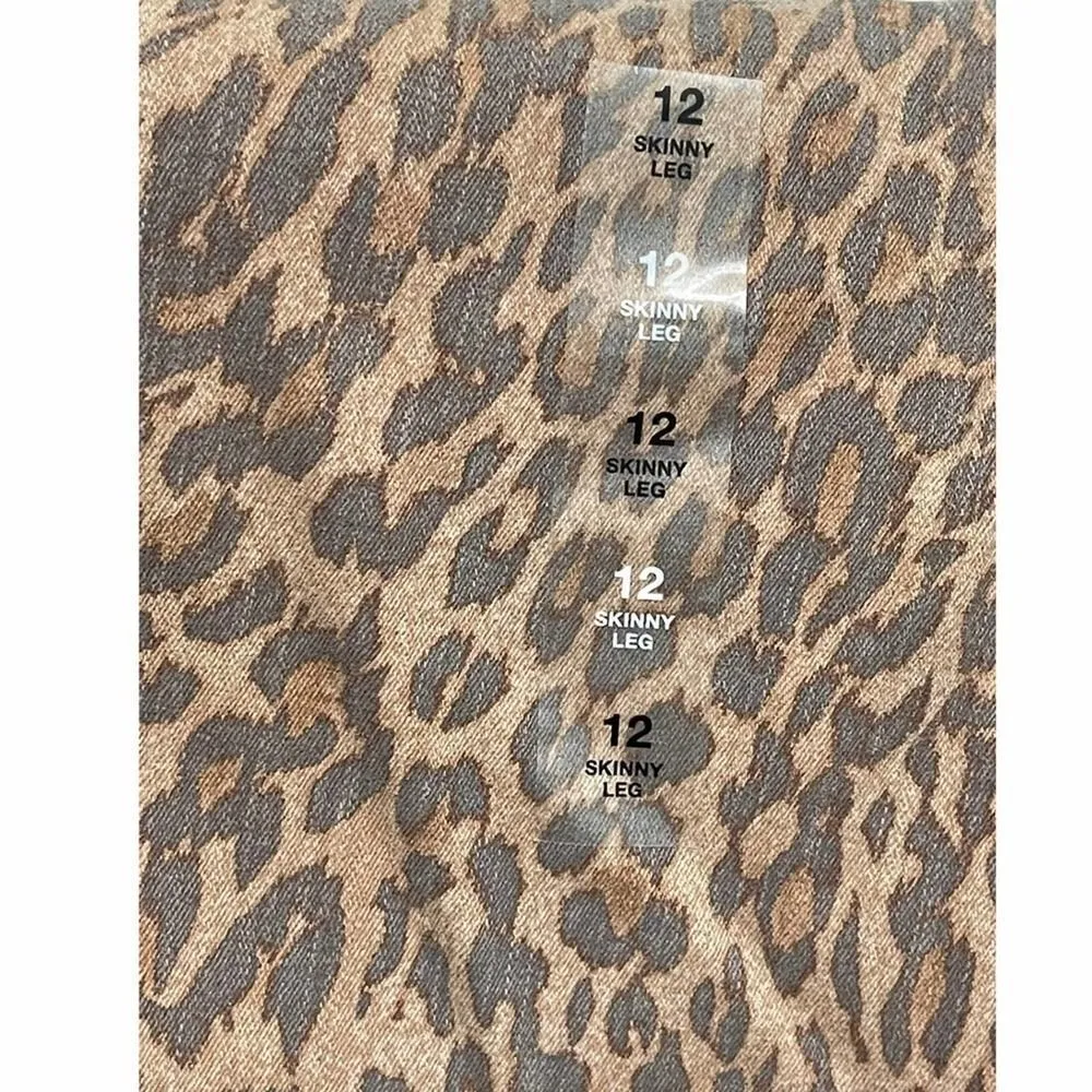 Style & Co Wild Puma Skinny Jeans Curvy Mid Rise Tummy Control Animal Print‎ 12 - Image 15