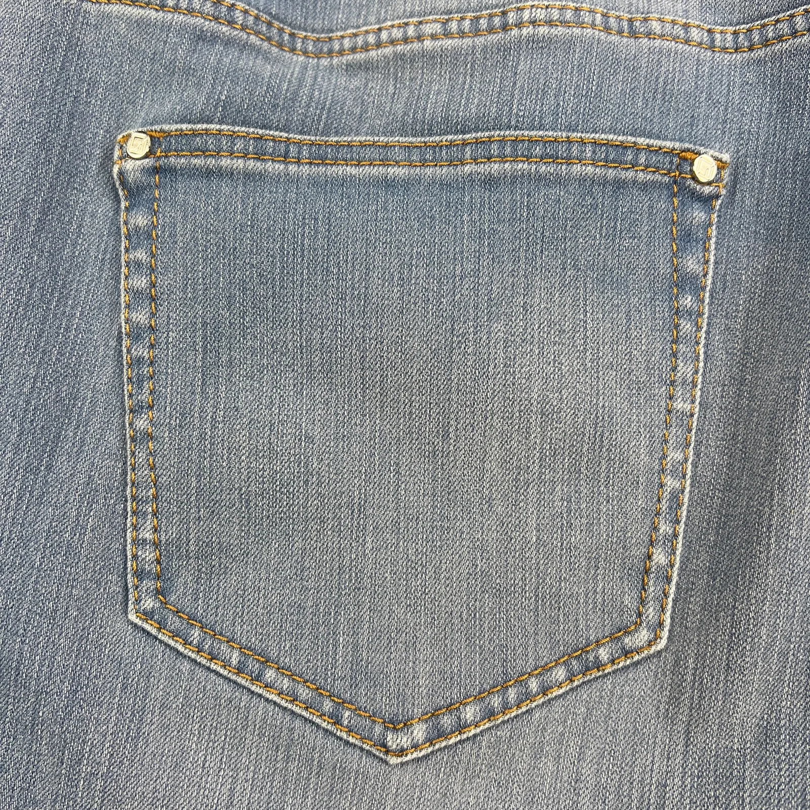 Lafayette 148 New York Mercer Cropped Kick Flare Stretch Denim Size 14 Blue - Image 12