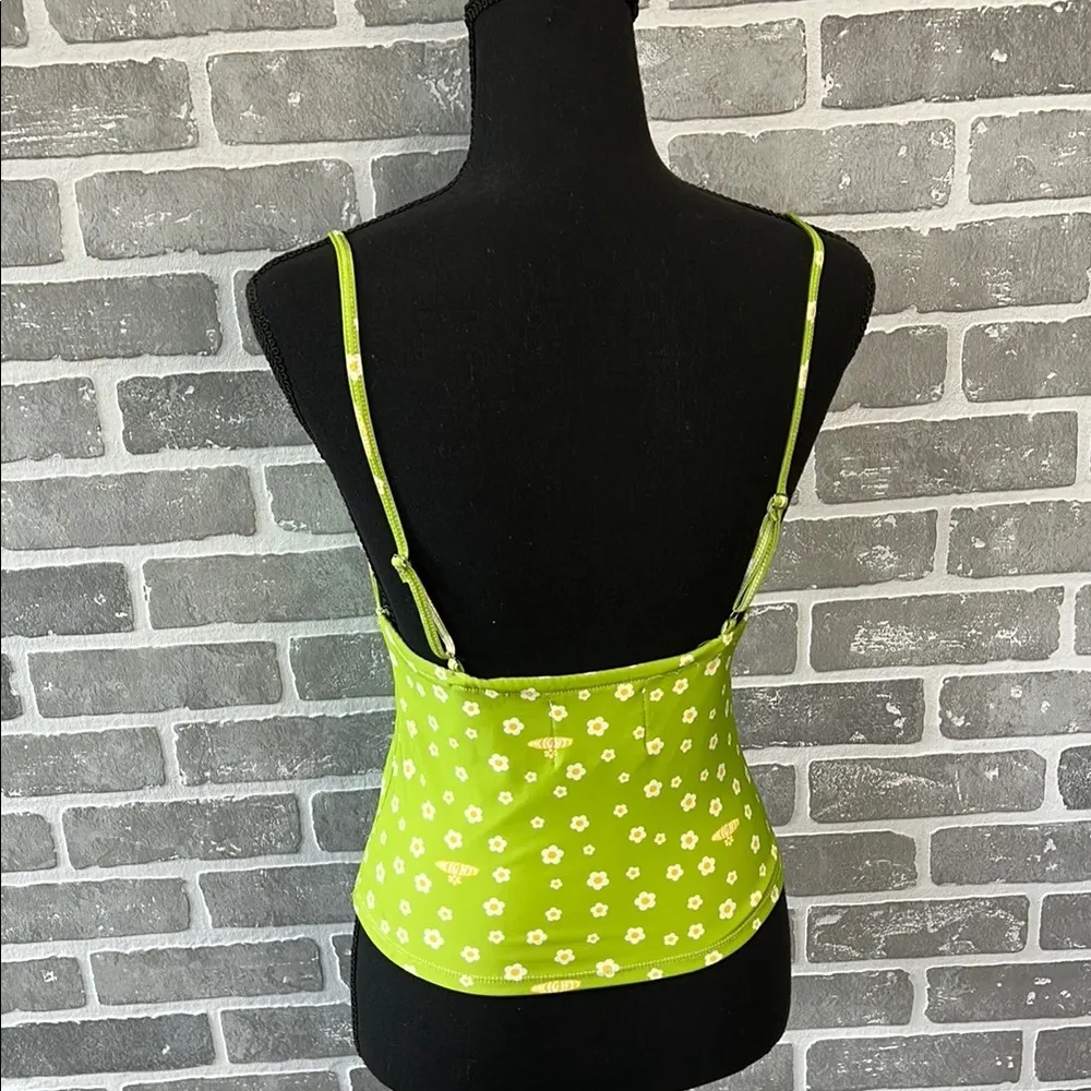Omighty green lace trim daisy tank‎ top Women’s Size Small SSENSE exclusive. - Image 4