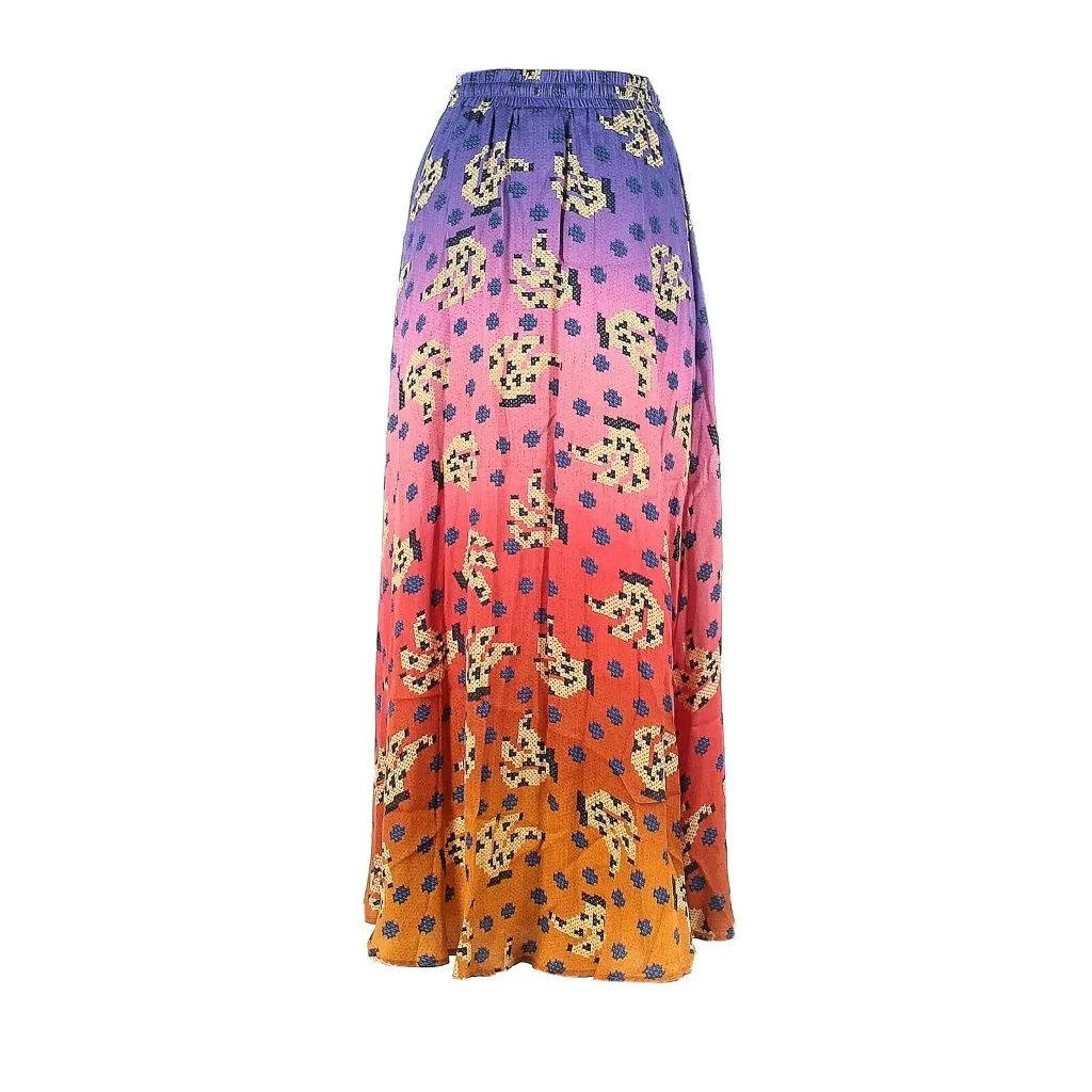 NWT Anthropologie Farm Vibrance Maxi in Digital Ombre Print A-line Skirt XS - Image 4