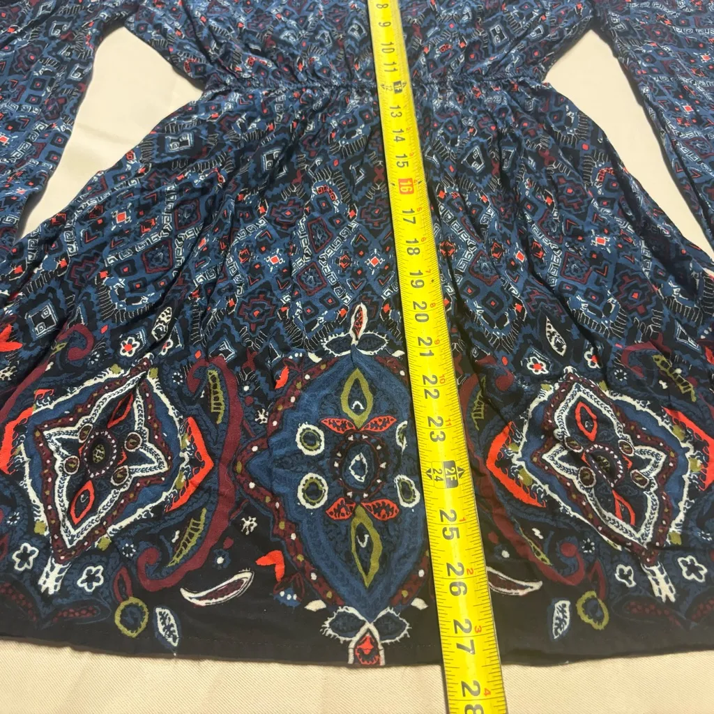 Abercrombie &‎ Fitch Aztec Print Long Flare Sleeve Dress Sz S - Image 6