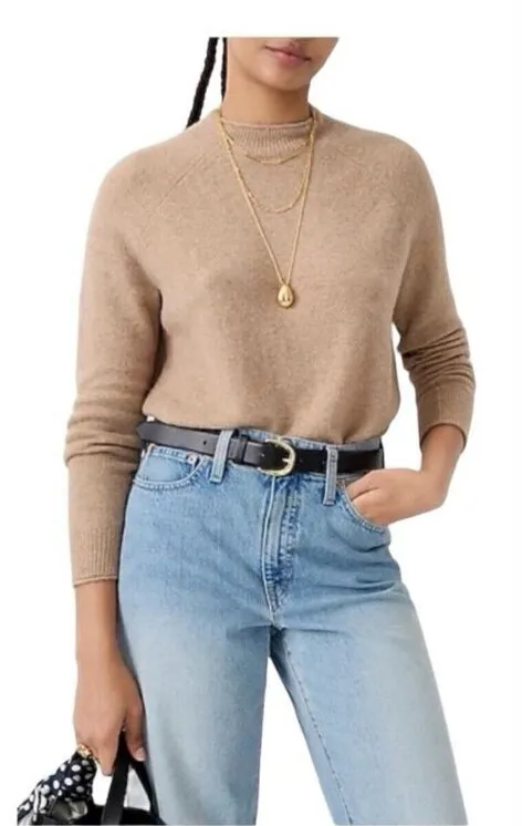 J. Crew Rollneck Sweater Supersoft Yarn Wool Alpaca Blend Small New Brown Hole‎ - Image 1