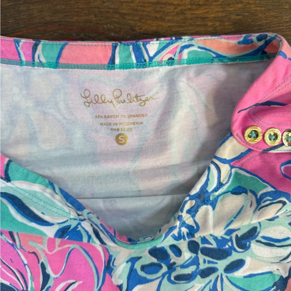 Lilly Pulitzer Sophie UPF 50 Seaside Aqua Breezy Babe Tunic Dress ~ Size Small💛🍄 - Image 7