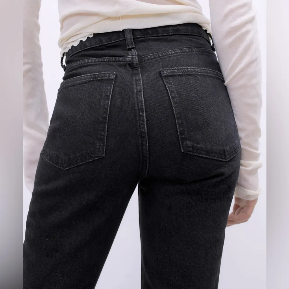 Zara HIGH WAIST RIPPED SLIM SKINNY FIT DENIM JEANS BLACK SIZE 6 NEW - Image 7