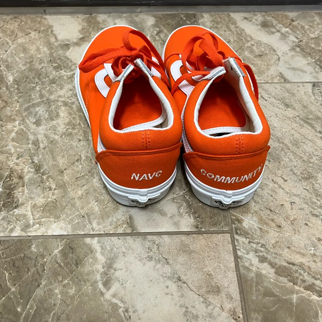 Never used Orange Vans old skool skate shoes - Image 2