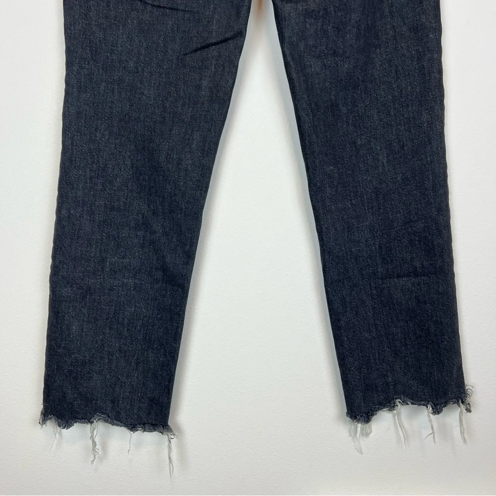 Mother Superior The‎ Saint Chew Gray Straight Leg Cropped Raw Hem Jeans Size 25 - Image 11