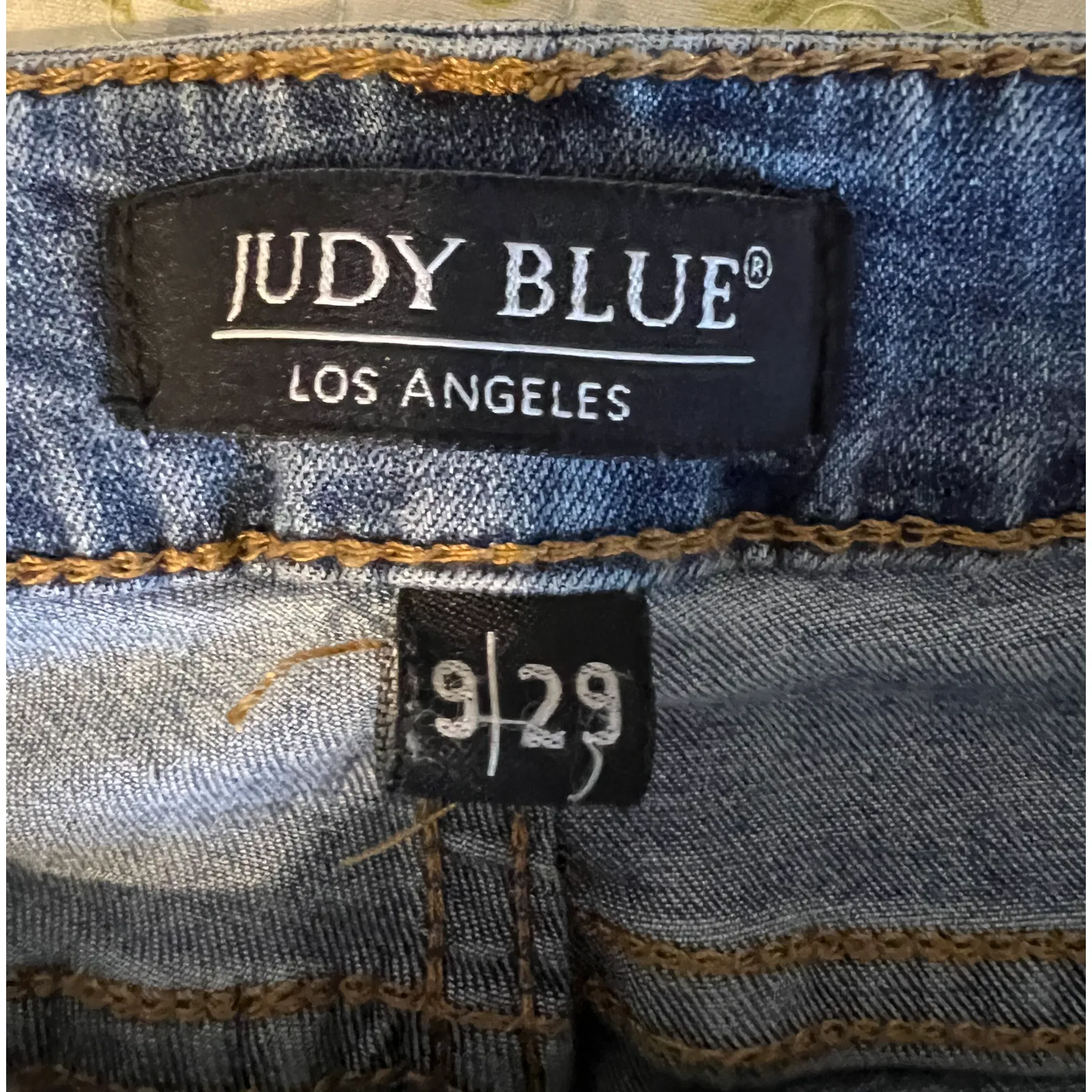 Judie Blue Womens Jeans Size 29 Blue Button Fly Distressed Button Fly Raw Hem - Image 2
