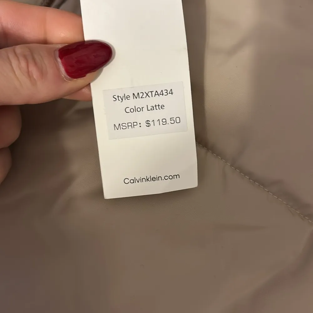 Calvin Klein Tan Puffer long Vest - Image 3