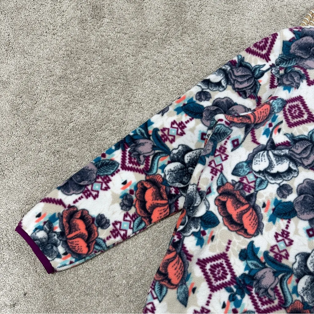 Obermayer Women’s Boulder Fleece Pullover Jacket Mock Neck Multicolor Floral XL - Image 7