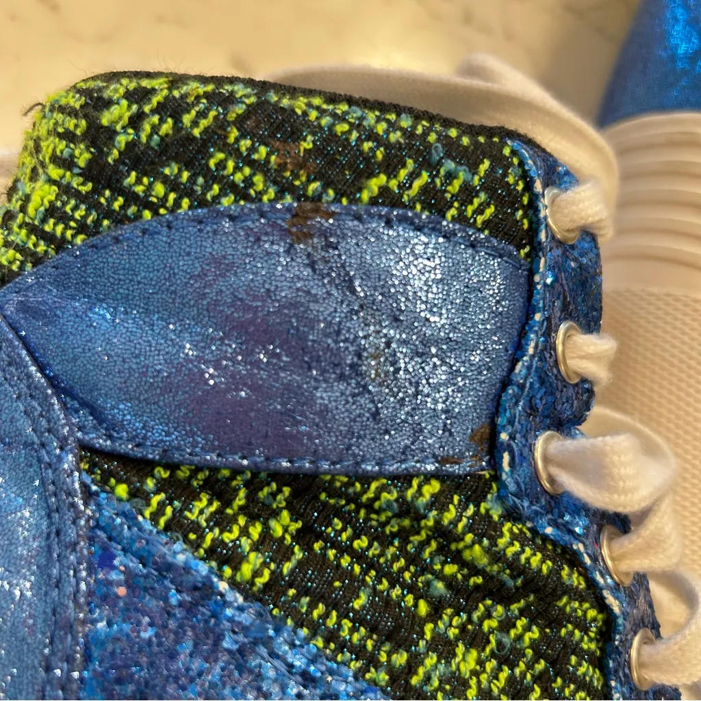 JC Play by Jeffrey Campbell Blue Green Glitter Platform Heels Size 8 - Image 7