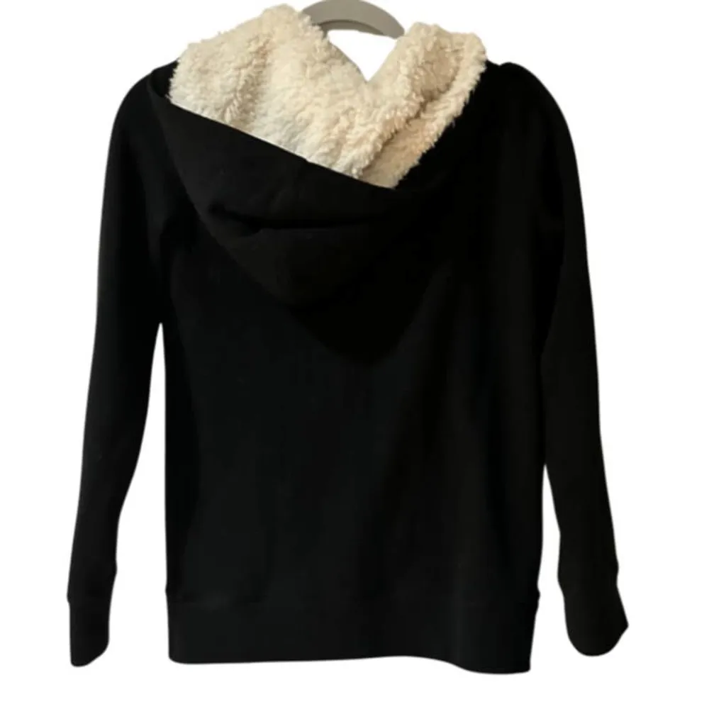 CHEROKEE BLACK FAUX FUR LINED FULL ZIP HOODED JACKET - Image 2