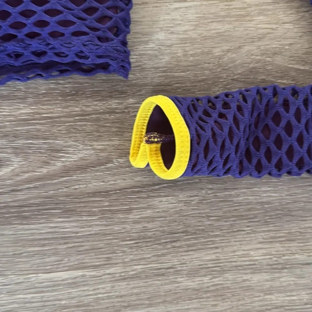 Sammy B Navy Purple Mesh Textured Cropped Top Long Sleeve Punk Size XS - Image 5