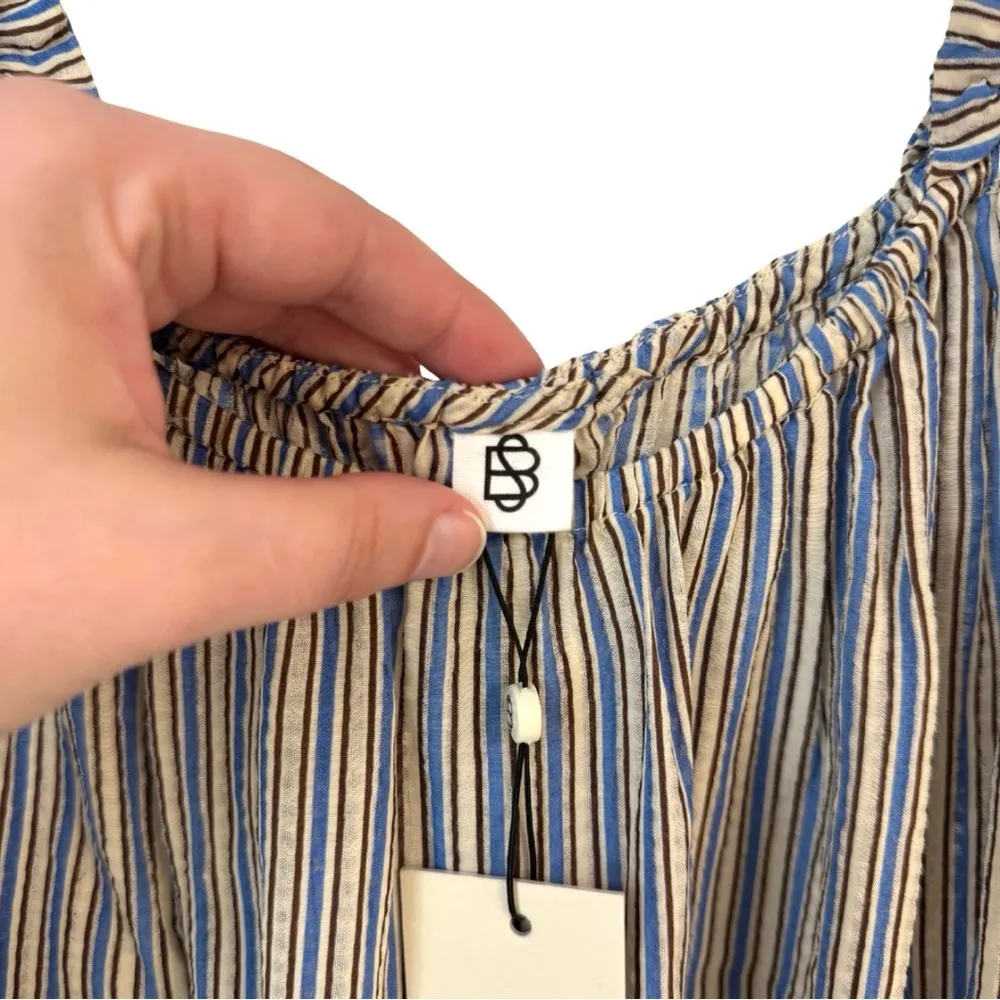 Beck‎ Snodergaard NWT Small Alohi Adeline Sheer Striped Dress Ruffle Sundress Blue - Image 7