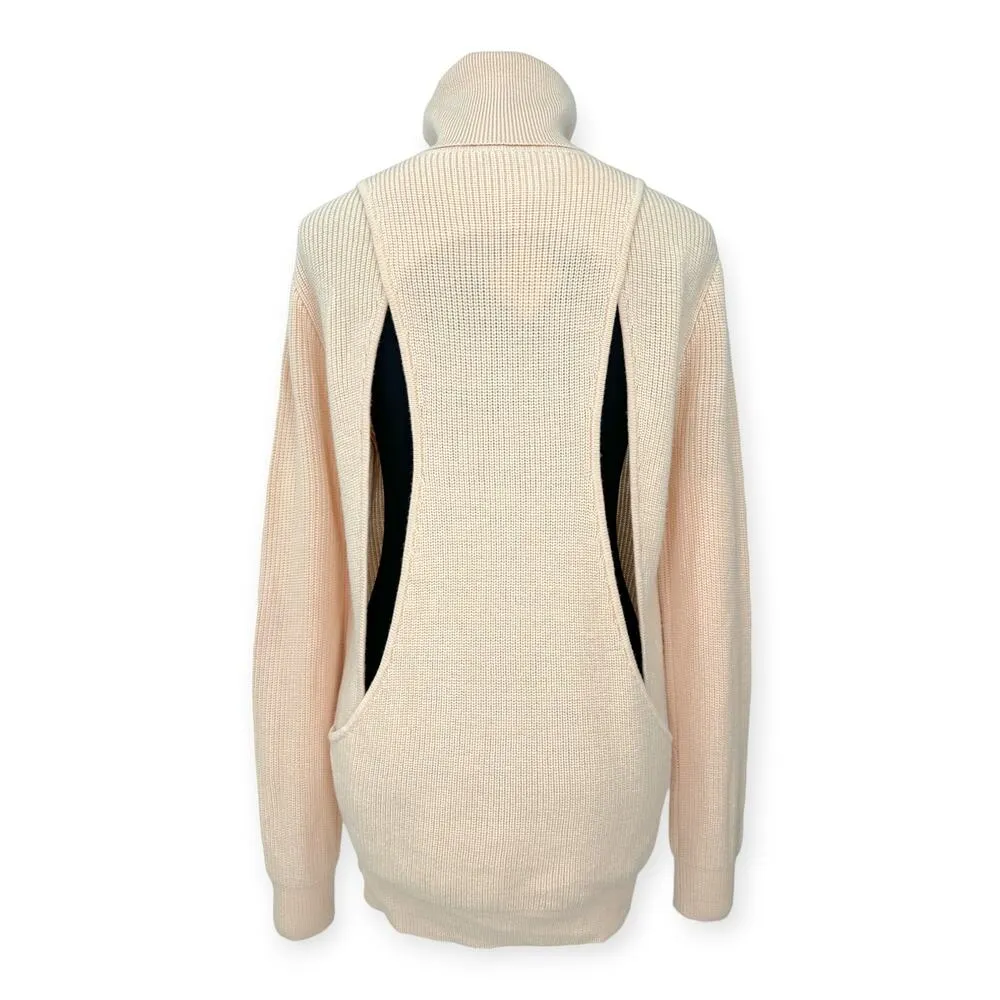 Haute Hippie | NWT | L | Merino Wool Slouchy Ribbed Knit Cut-Out Back Turtleneck - Image 10