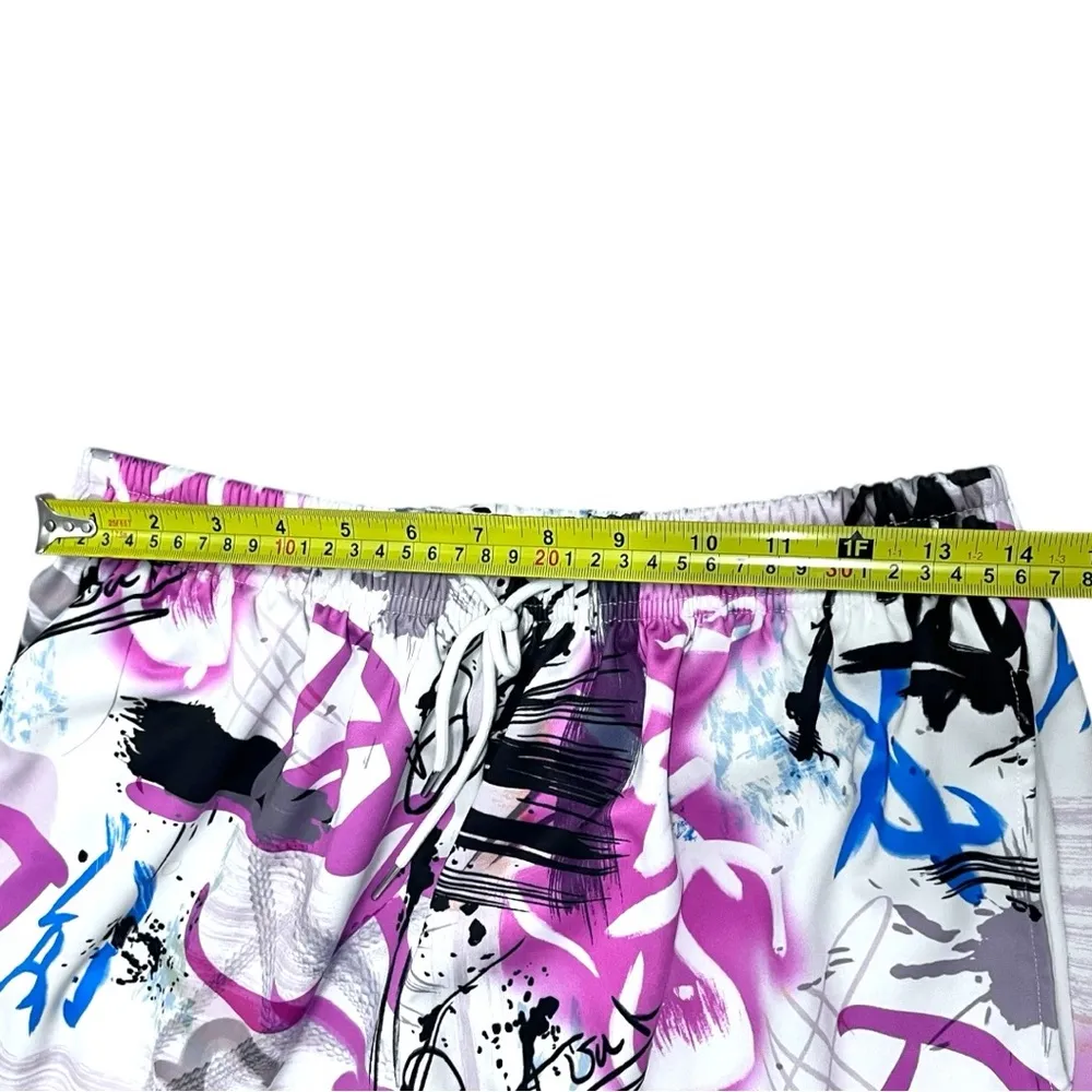 Y2K Graffiti White Pink Drawstring Jogging Pants Womens Size M Urban Streetwear‎ Size M - Image 7