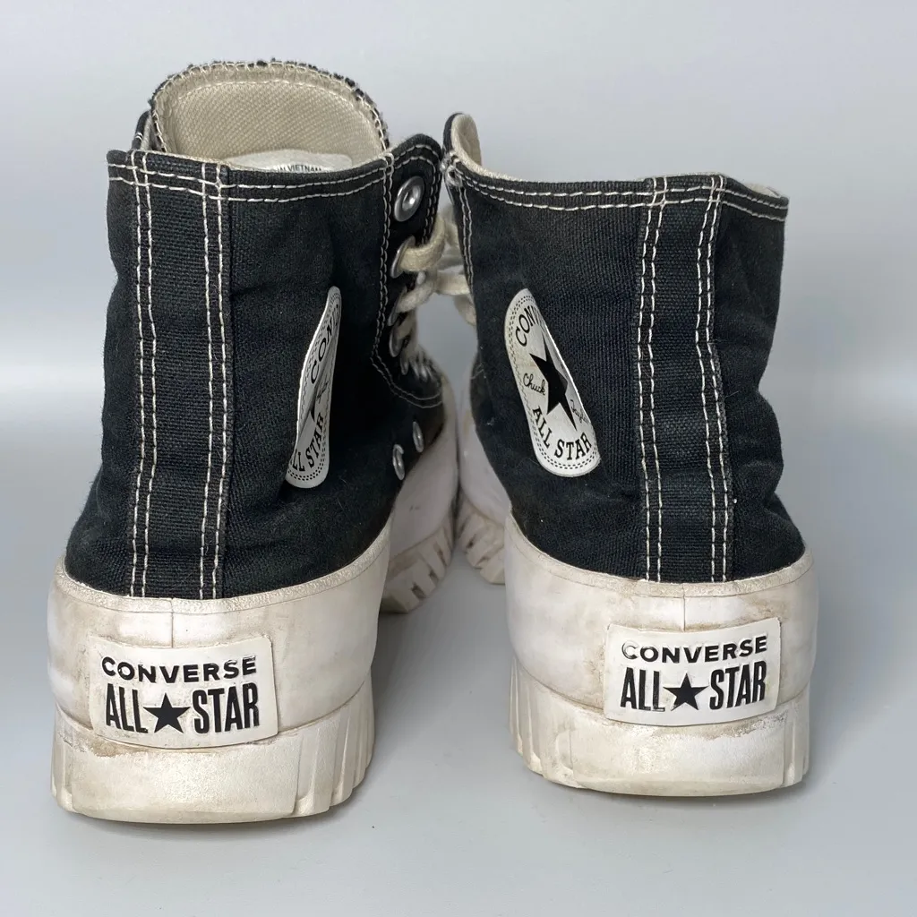 Converse Chuck Taylor All Star Black & White Platform High-Tops Women 8.5 (M6.5) - Image 3